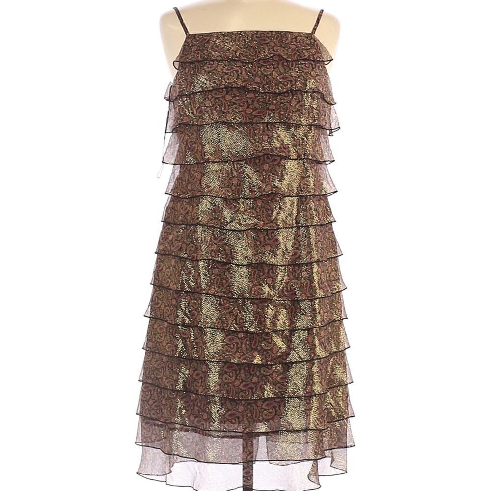 Adrianna Paisley metallic silk Cocktail‎ Dr…